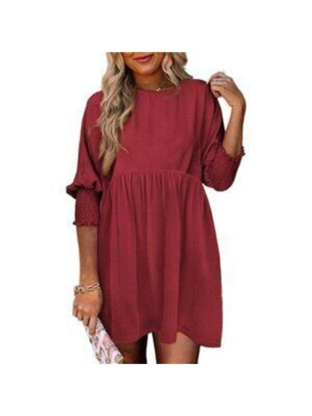 Women's Summer Spring Dresses Casual Tunic Dress Short Sleeve Crew Neck